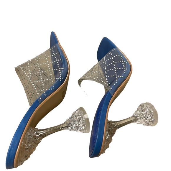 Cape Robbin Royal Blue Heels with Clear Studded Design - Picture 1 of 16